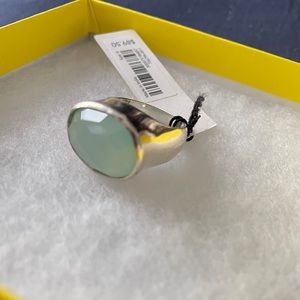 Aureus + Argent modern oval ring fresh aqua blue silver #124